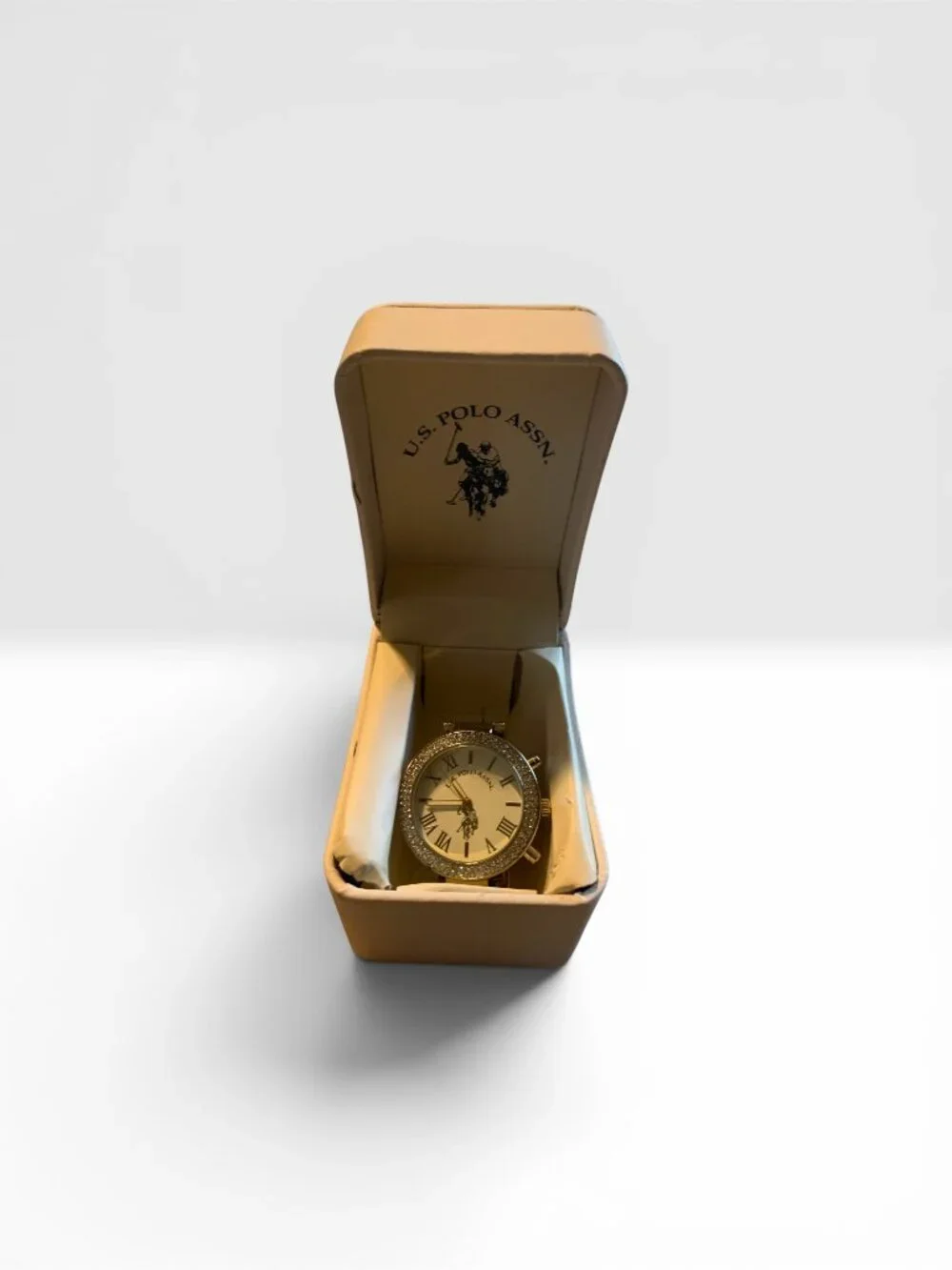 U.S. Polo Assn. Women's Gold-Tone Watch with Crystal Accents